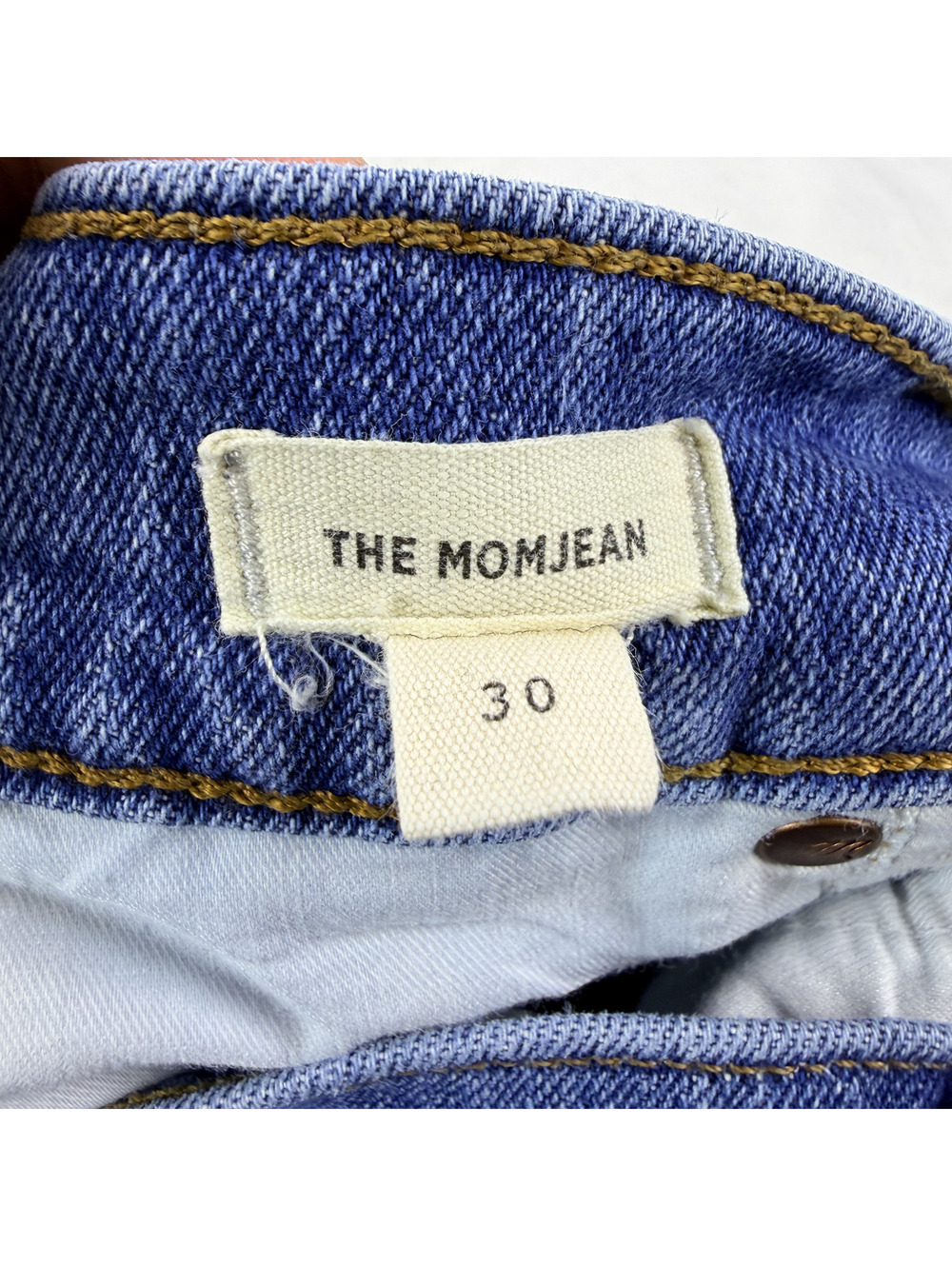 Madewell The Momjean Jeans Size 30 Blue High Rise Straight Leg Stretch Denim - Picture 7 of 15